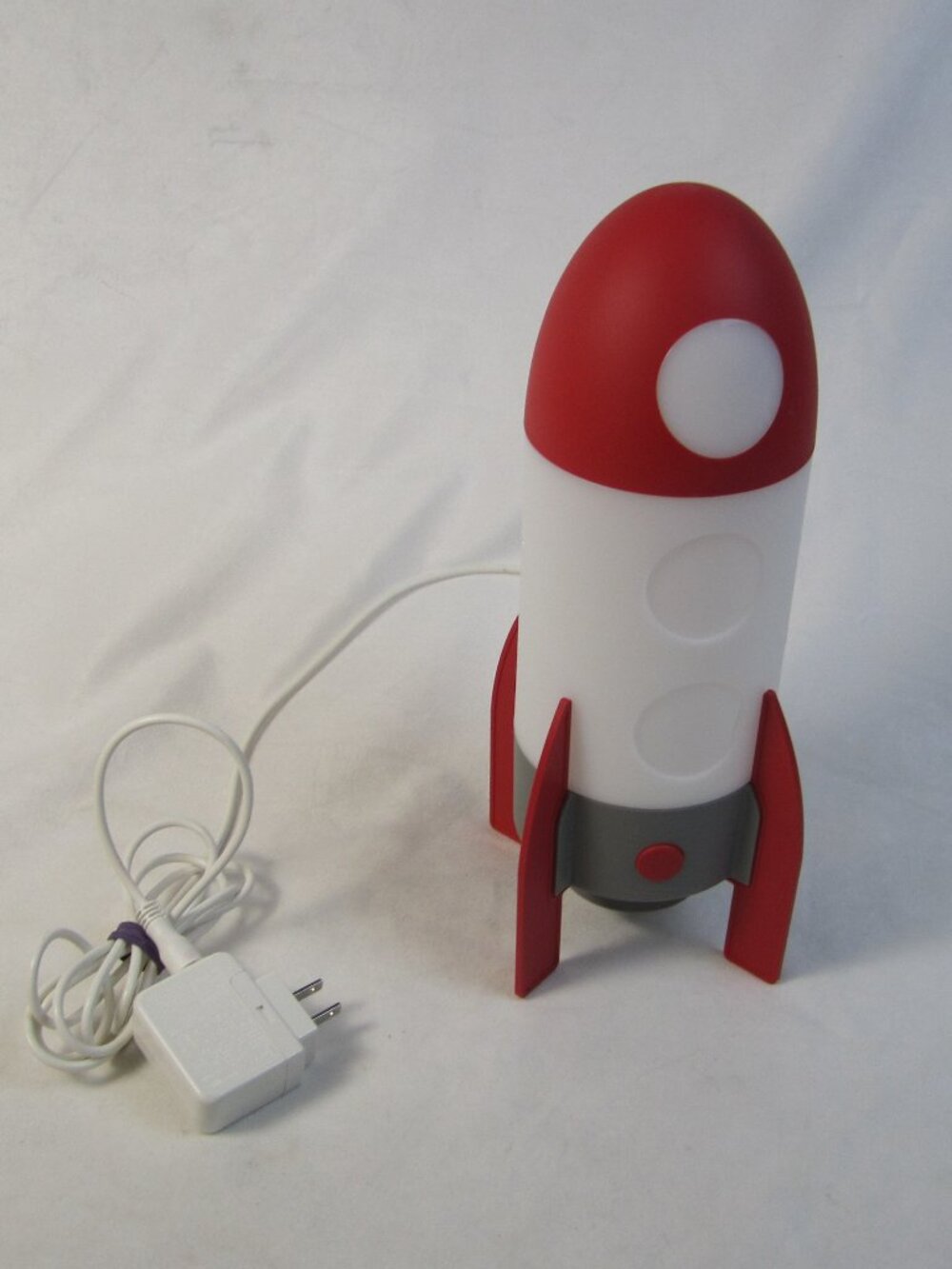 Ikea Aftonsparv Kids LED Red & White Rocket 12" Table Lamp / Light